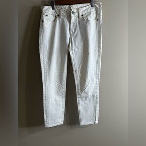 J. Crew White Stretch Jeans with Contrast Stitching size 28